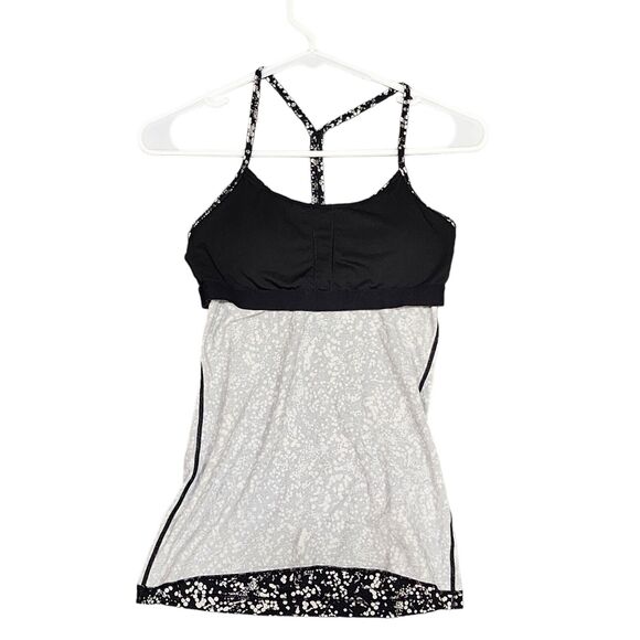Lululemon Power Pose Tank Light Support For A/B Cup Chirasu Black White Size 2 - Picture 7 of 10